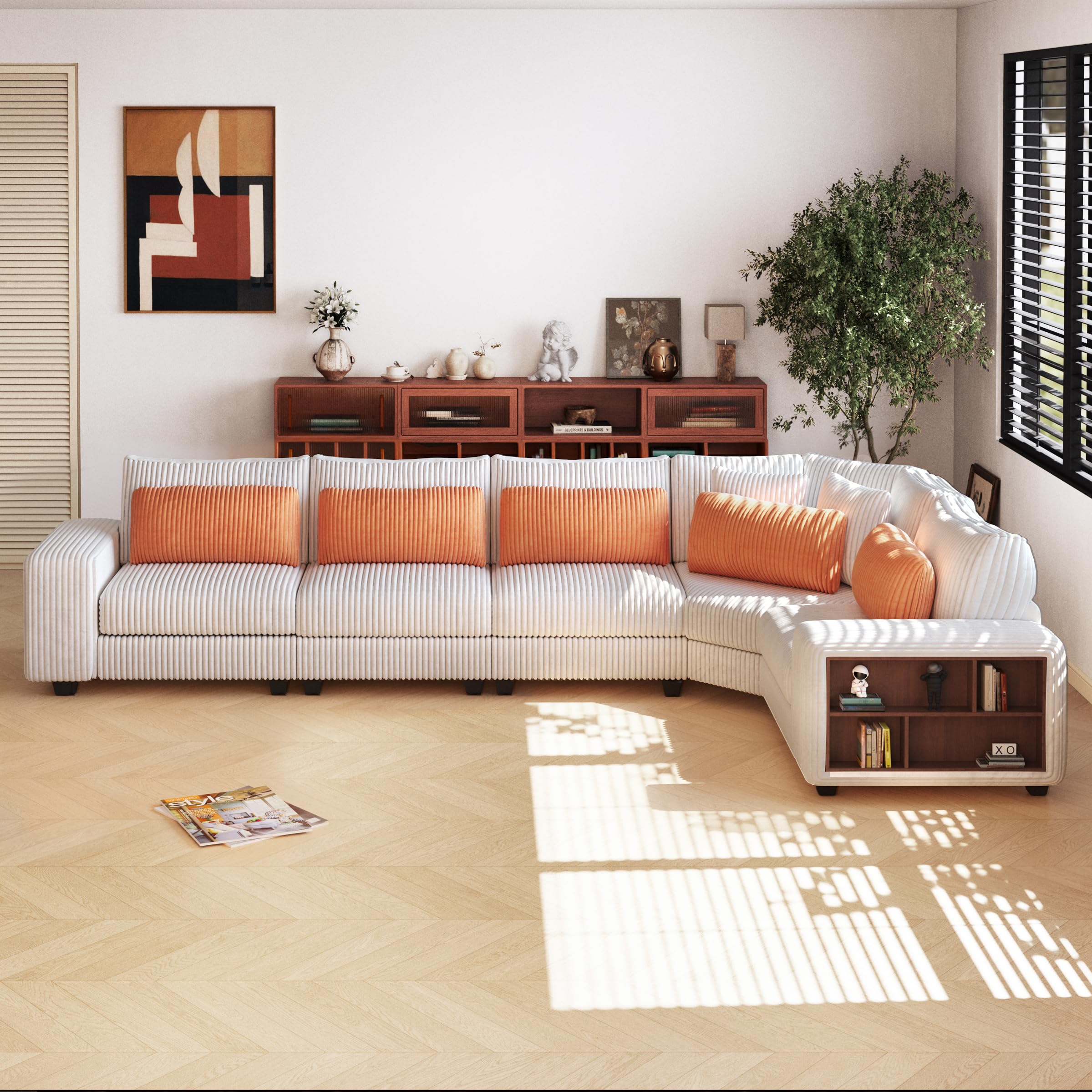 142’’ L-Shaped Reversible Corner Modular Sectional Sofa