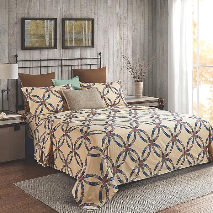 2 Piece Full/Queen Lodge Quilt Bedding Set - Rustic Country Reversible Comforter Set