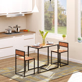 3-Piece Industrial Dining Table Set for 2, Kitchen Table and Chairs, Dining Room Sets for