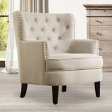 Modern Accent Chair,High Back Armchair,Upholstered Fabric Button Single Sofa