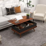 Lift Top Coffee Table with Hidden Compartment, 39.25" Wooden Center Table