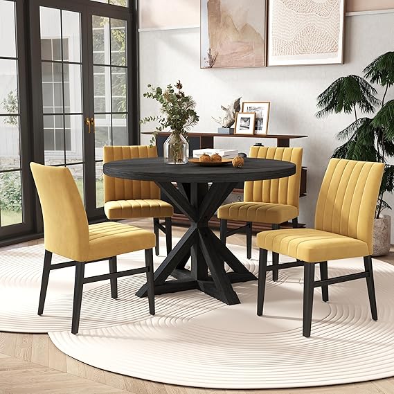 Walton 5-Piece Round Dining Set - Blue