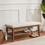 Entryway Shoe Bench, End of Bed Bench,Upholstered Button-Tufted Bench for Kitchen