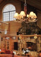 Vaxcel CH33006NS Lodge 6 Light Chandelier, 22" x 22" x 18", Noachian Stone Finish