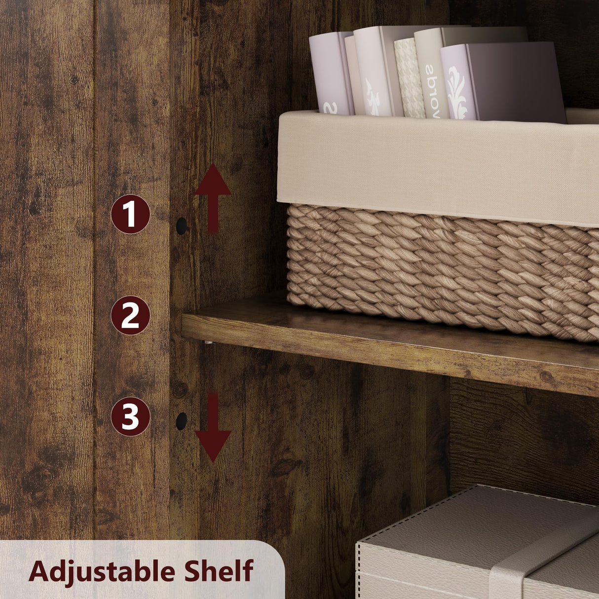 Bathroom Storage Cabinet, Freestanding Floor Linen Storage Cabinet with Doors