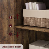 Bathroom Storage Cabinet, Freestanding Floor Linen Storage Cabinet with Doors
