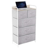 Fabric Dresser with 5 Drawers - Storage Tower with Large Capacity, Organizer Unit for Bedroom,