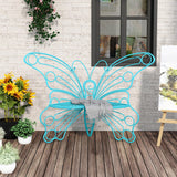 Inches Outdoor Bench, Garden Bench with Sturdy Iron Metal Frame