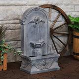 28-Inch Outdoor French-Inspired Flat Back Water Fountain - Glass Fiber Reinforced