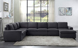 Tifton Modular Sectional Sofa with Reversible Chaise in Dark Gray Linen