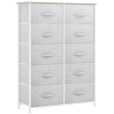 10 Drawers Dresser, Fabric Dresser for Living room, Tall Chest Organizer Unit