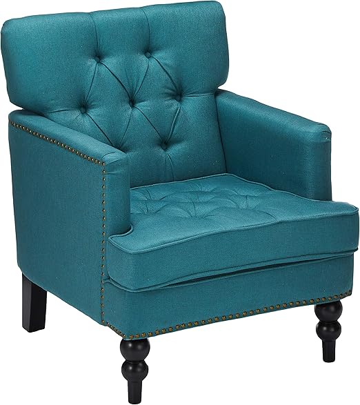 Malone Leather Club Chair, Brown 28D x 29.5W x 33.5H Inch