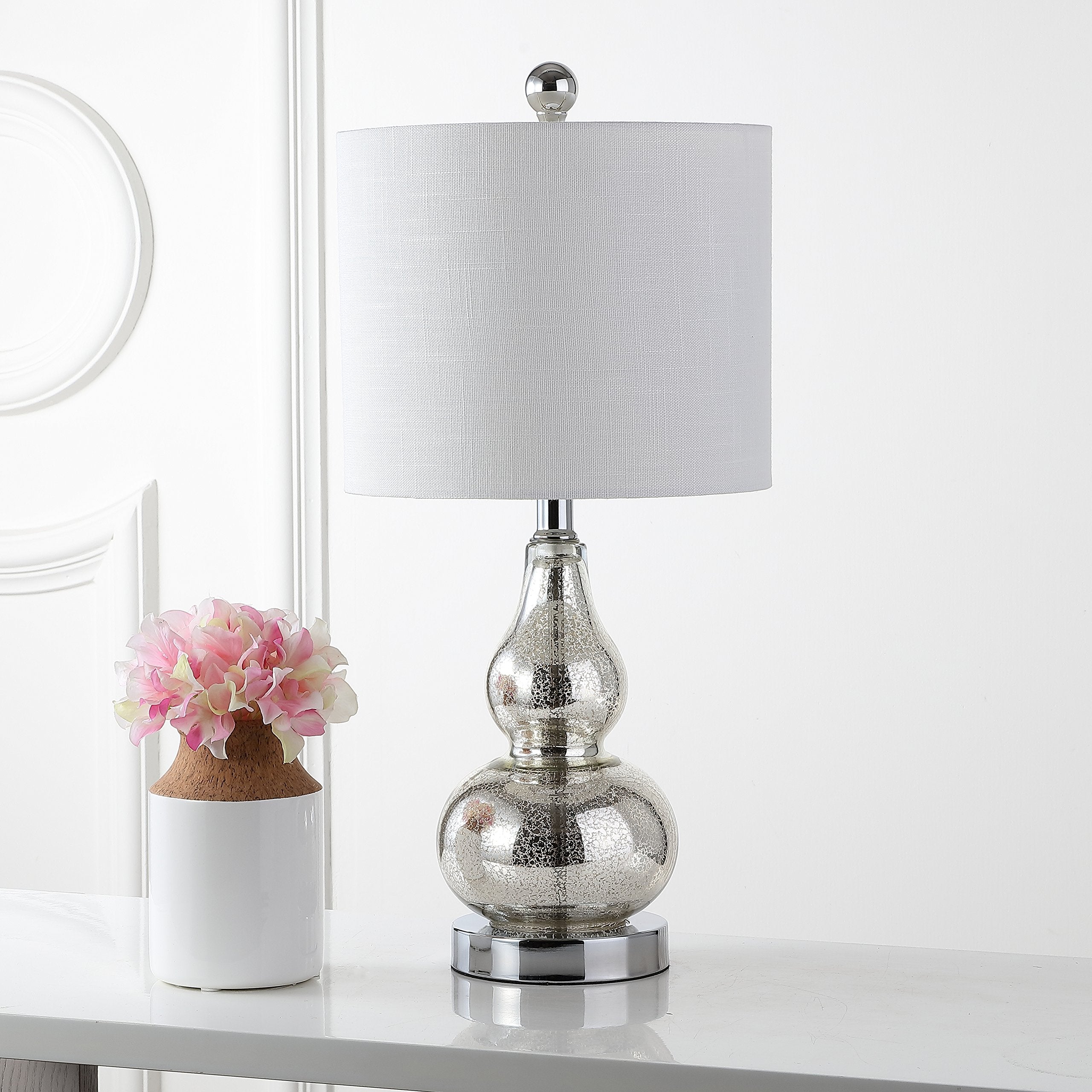 YL1028C Anya 20.5" Mini Glass LED Table Lamp, Transitional, Glam, Midcentury, Modern