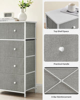 Drawer Dresser, Storage Dresser Tower with 5 Fabric Drawers