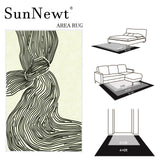 SunNewt 8x10 Rug Modern Abstract Area Rug Contemporary Striped Living Room Rug Stain Resistant Washable Rug Non-Shedding Bedroom Rug Non-Slip Low-Pile Floor Carpet for Dining Room Kitchen Home Office