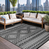 Aztec Outdoor Rugs 6x9 Waterproof Boho Reversible Plastic Straw Rug