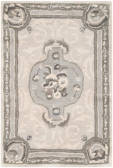 Empire Collection 2' x 3' Beige/Light Grey EM414D Handmade Traditional European