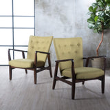 Becker Fabric Arm Chairs, 2-Pcs Set, Wasabi