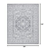 Unique Loom Boston Collection Area Rug - Medallion (9' x 12' 2" Rectangle, Gray/ Ivory)