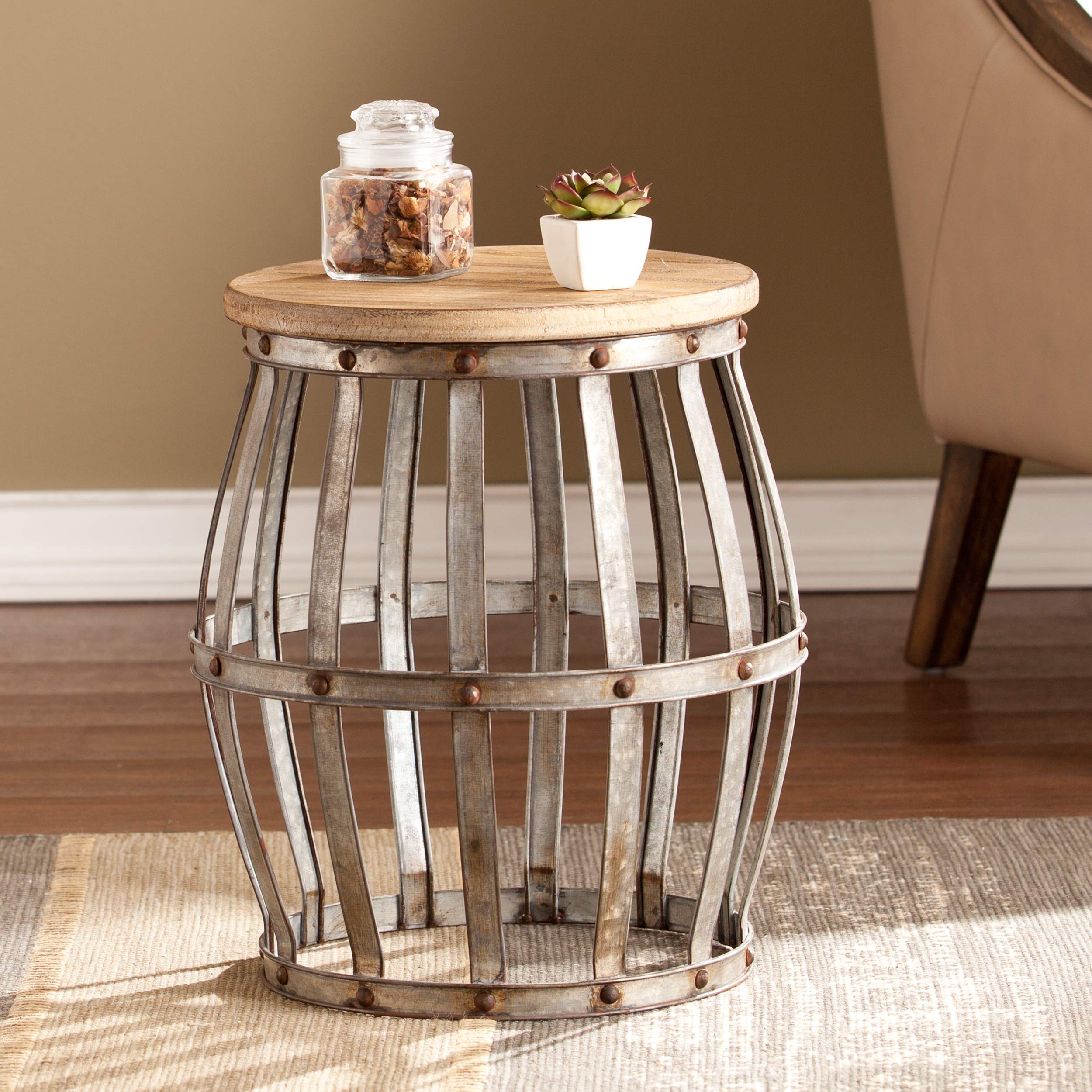Mencino Accent Table, Silver