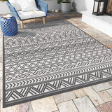 Outdoor Rug Carpet 6x9 ft, Flatweave Textured Outdoor Patio Rug Non Slip