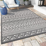 Outdoor Rug Carpet 6x9 ft, Flatweave Textured Outdoor Patio Rug Non Slip