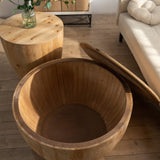 31.5'' Round Wood Coffee Table with Storage for Living Room