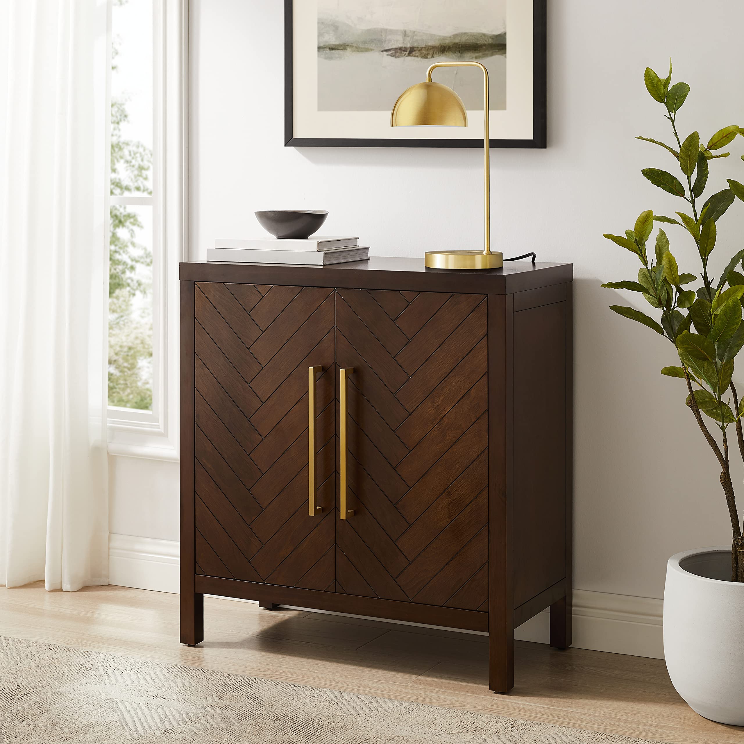 Darcy Accent Storage Cabinet, Bar, Buffet for Kitchen, Living Room, or Entryway, Dark