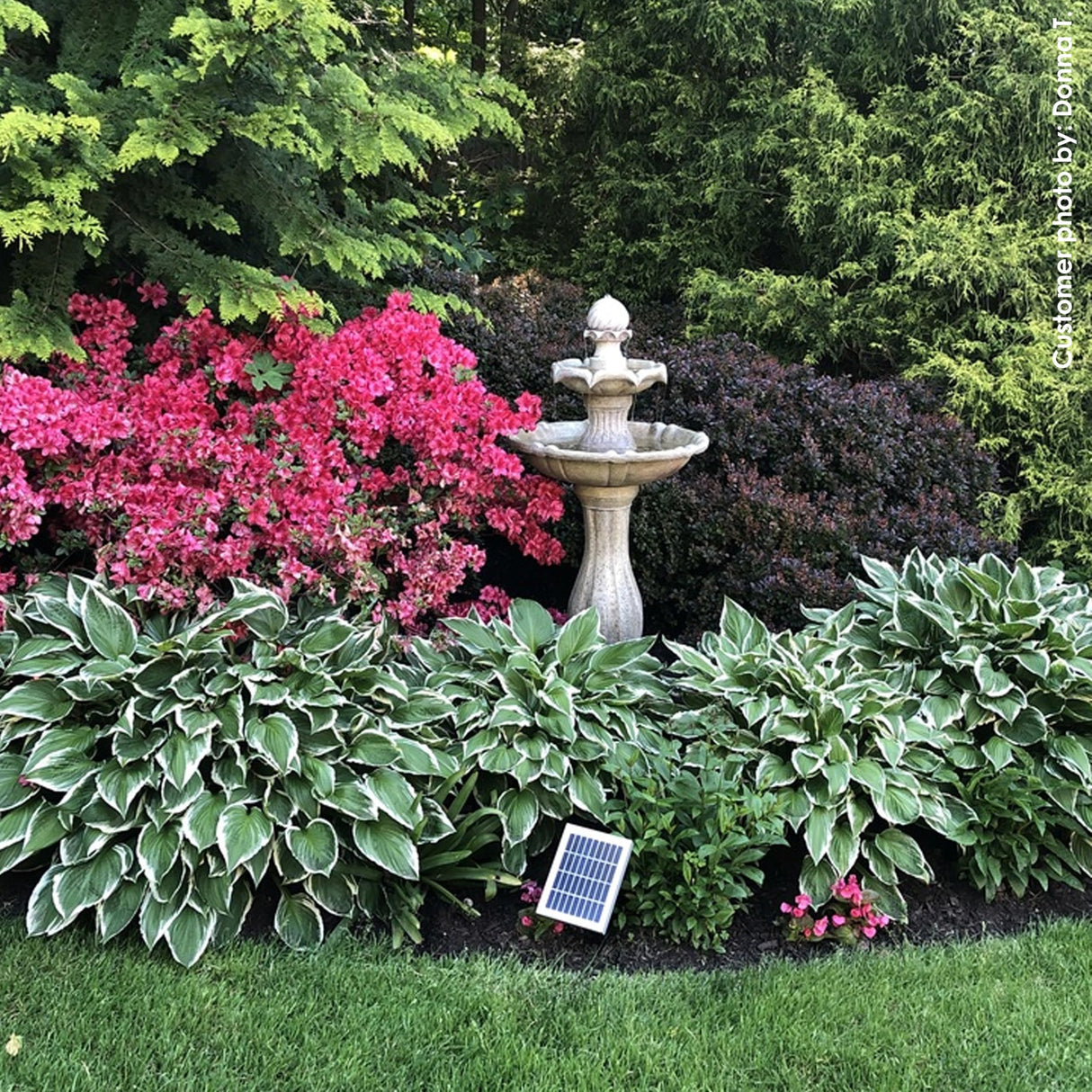 45-Inch 2-Tier Arcade Outdoor Solar Water Fountain - Outdoor Water Feature