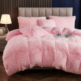 Plush Fluffy Duvet Cover King Size Luxury Ultra Soft Shaggy Duvet Cover Set Faux Fur