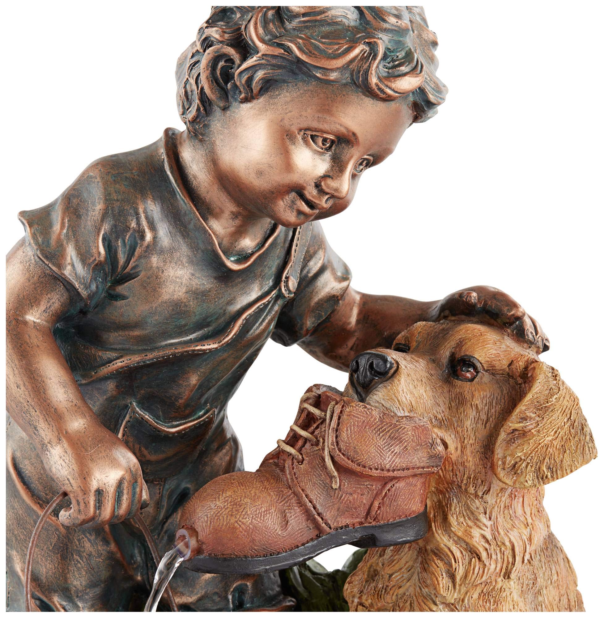 Northport Modern Boy Plays with Dog Outdoor Floor Water Fountain 24 3/4" High Modern for Garden Backyard Patio Porch Home Bedroom House Living Room Relaxation Exterior Balcony - John Timberland