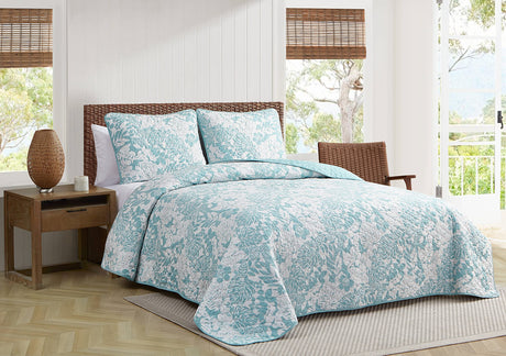 - King Quilt Set, Reversible Cotton Bedding with Matching Shams