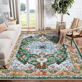 Boho Vintage Area Rug 5x7 Machine Washable Low Pile Ultra-Thin Soft Floor Carpet