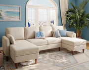 Sectional Sofa, Chenille U-Shaped Couch with Chaises