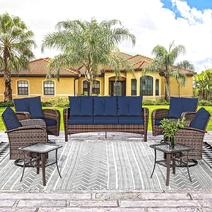 3 Pieces Conversation Furniture Set of Patio Swivel Rocking Chairs and End Table