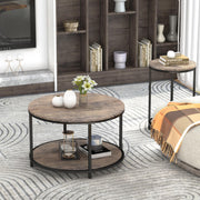 Round Coffee Table, 25.6" Small Coffee Table for Living Room
