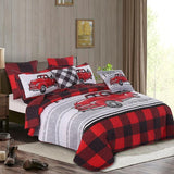 2 Piece Full/Queen Lodge Quilt Bedding Set - Rustic Country Reversible Comforter Set