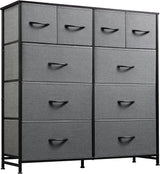 Dresser for Bedroom with 10 Fabric Drawers, Tall Chest Organizer Units for Clothing