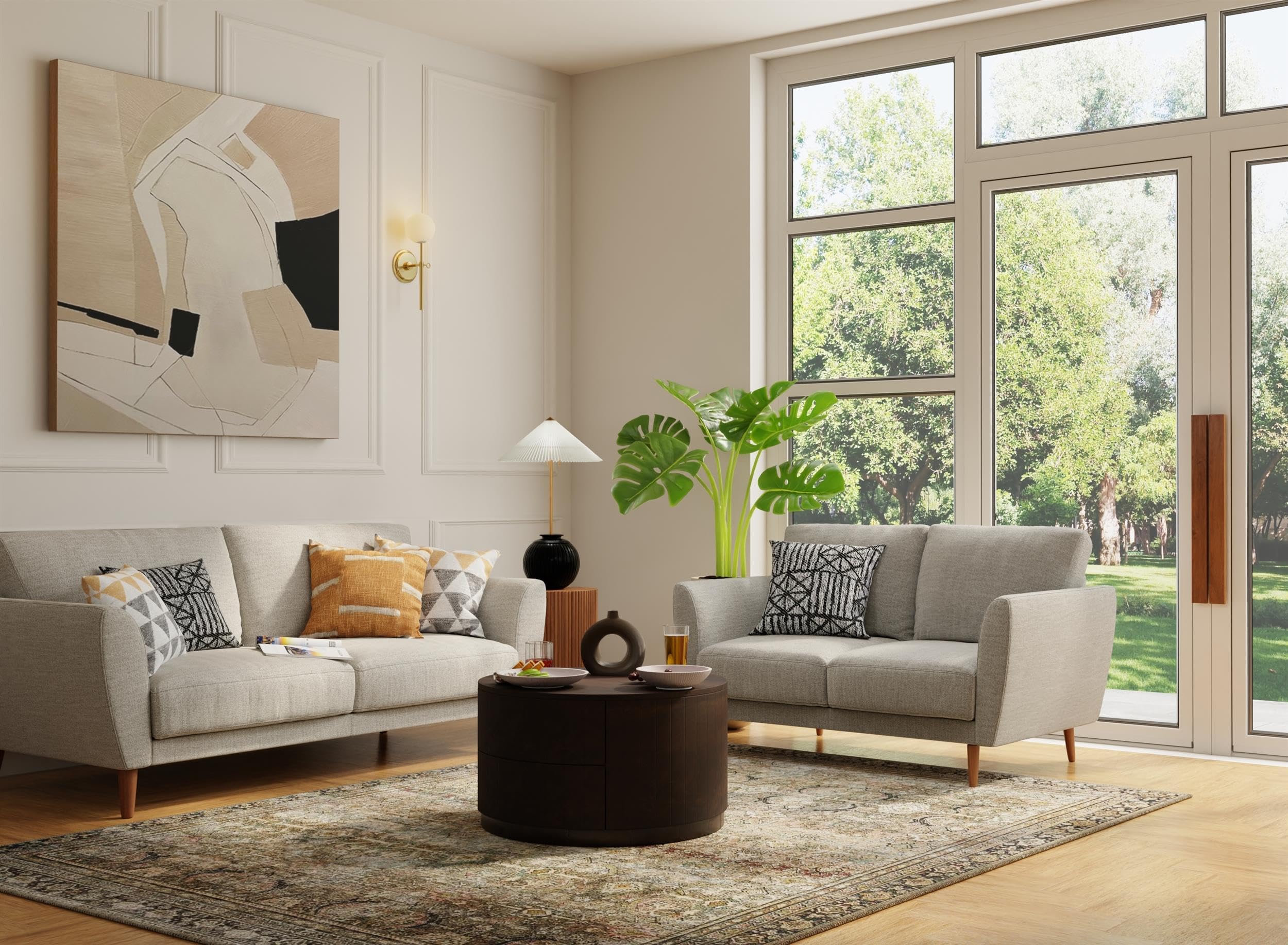 Krissa 30" Round Mango Wood Coffee Table - Chestnut