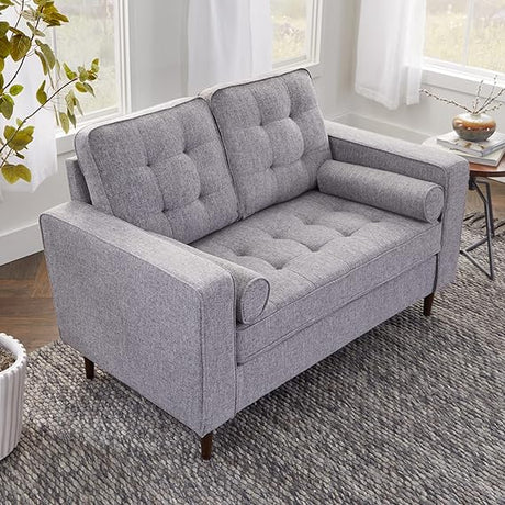 Lynnwood Upholstered Loveseat - Living Room Office or Bedroom - Mid-Century Modern Design Furniture -