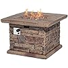 Outdoor Fire Pit Table,32-inch Imitation Stone Round Concrete Fire Pit