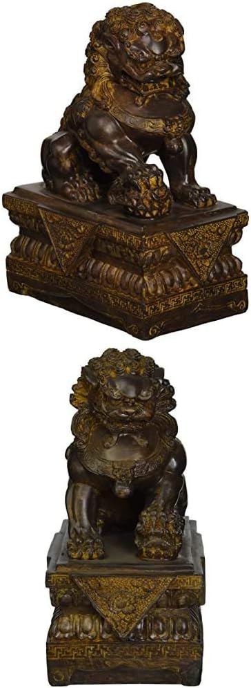 Female Chinese Guardian Lion Foo Dog Asian Decor Statue