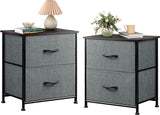 Nightstand Set of 2, 2 Drawer Dresser for Bedroom, Small Dresser with 2 Drawers