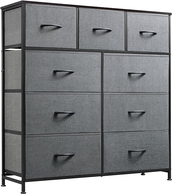 9-Drawer Dresser, Fabric Storage Tower for Bedroom, Hallway, Closet