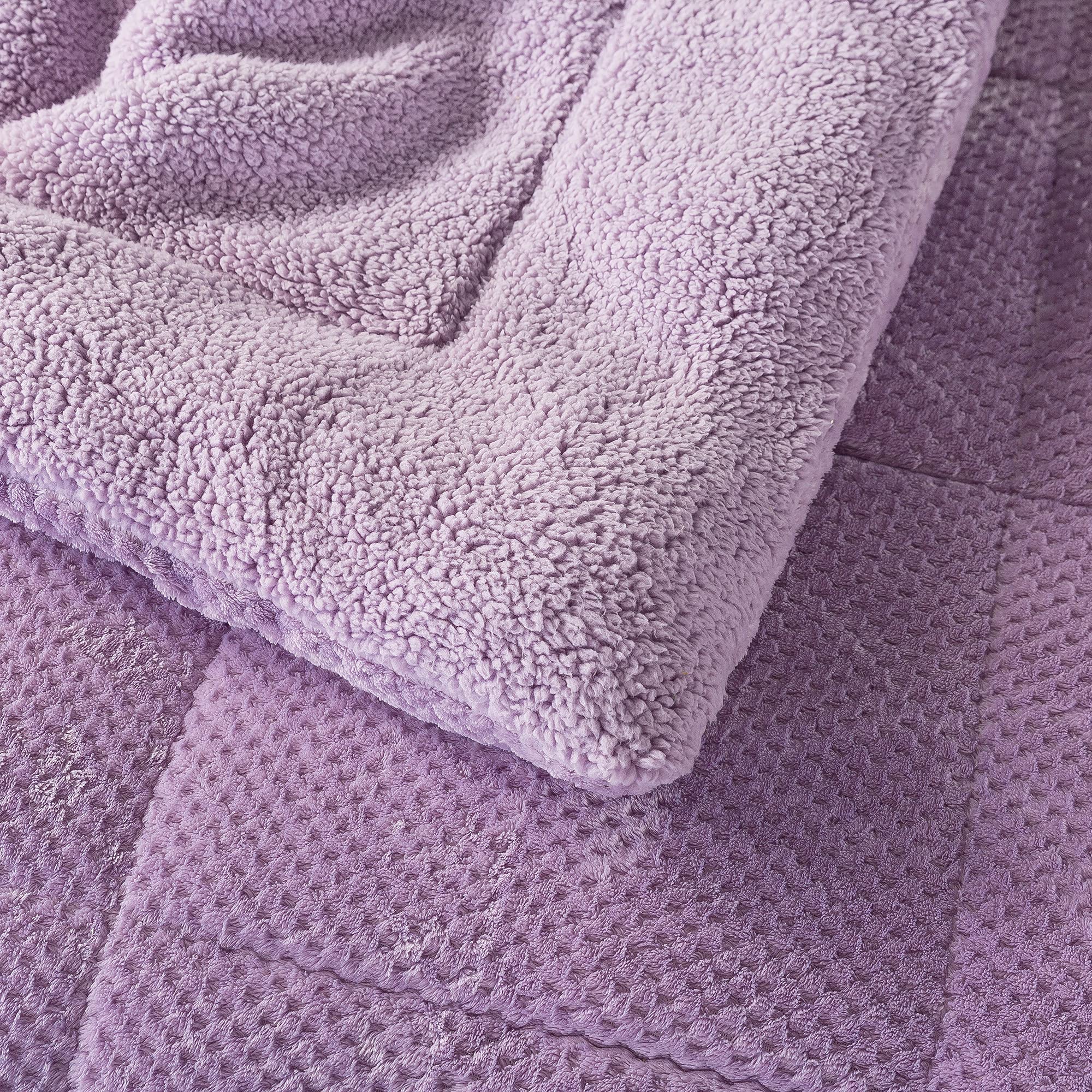 Super Ultra Soft Luxury Plush Sherpa Comforter, Cozy Reversible Faux Fur Machine