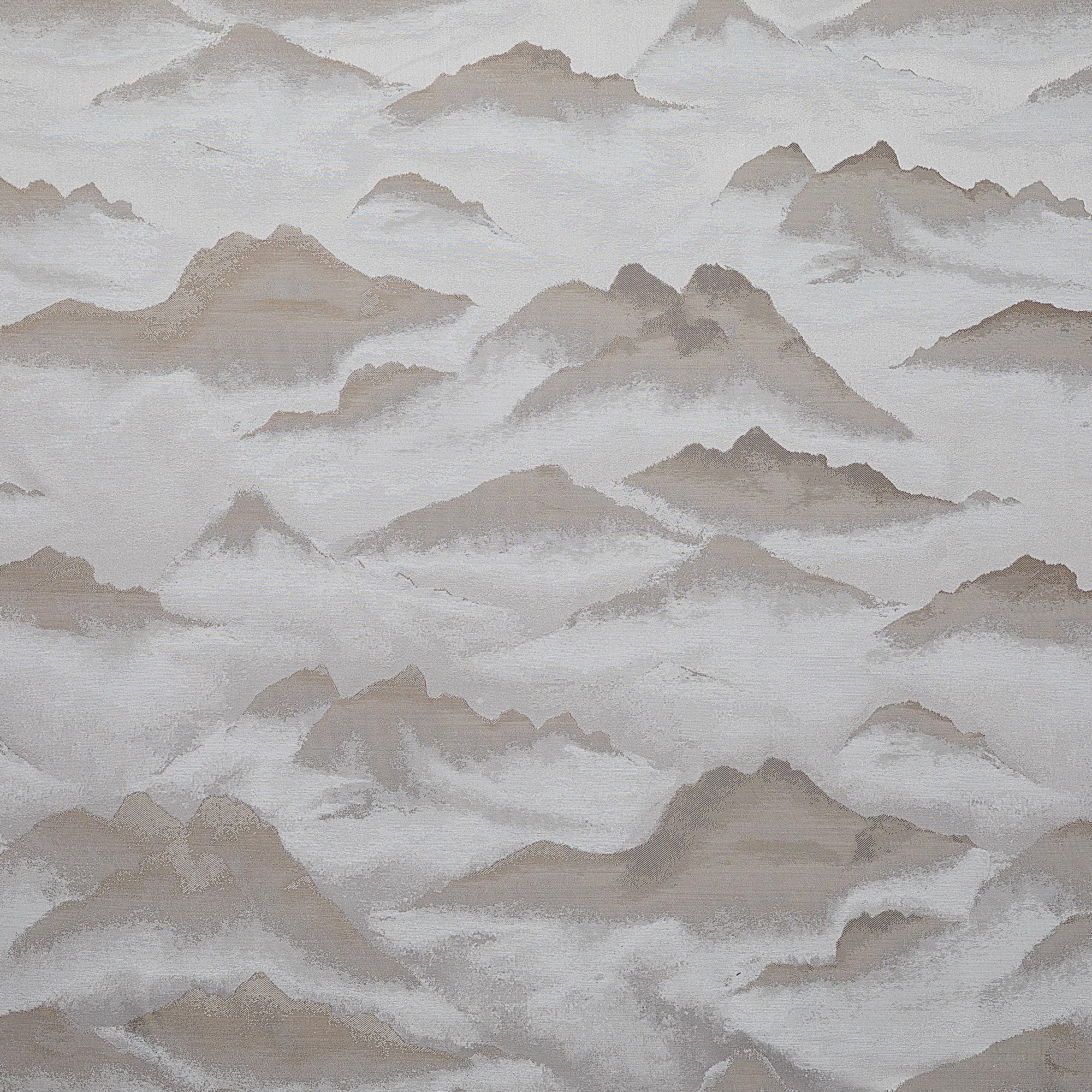 3 Piece King Comforter Set, Gold Metallic Abstract Jacquard Mountain Peaks Pattern