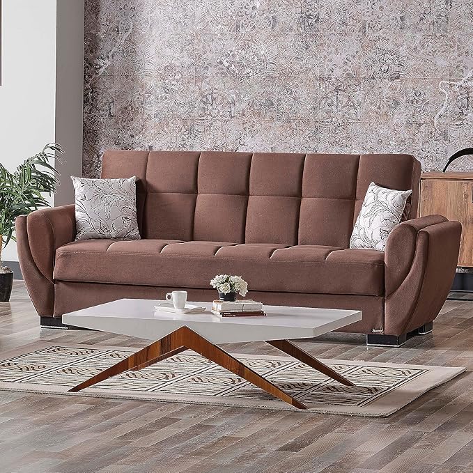 95" Convertible Sofa Bed with Storage, Firm, Fabric, 3 Seater