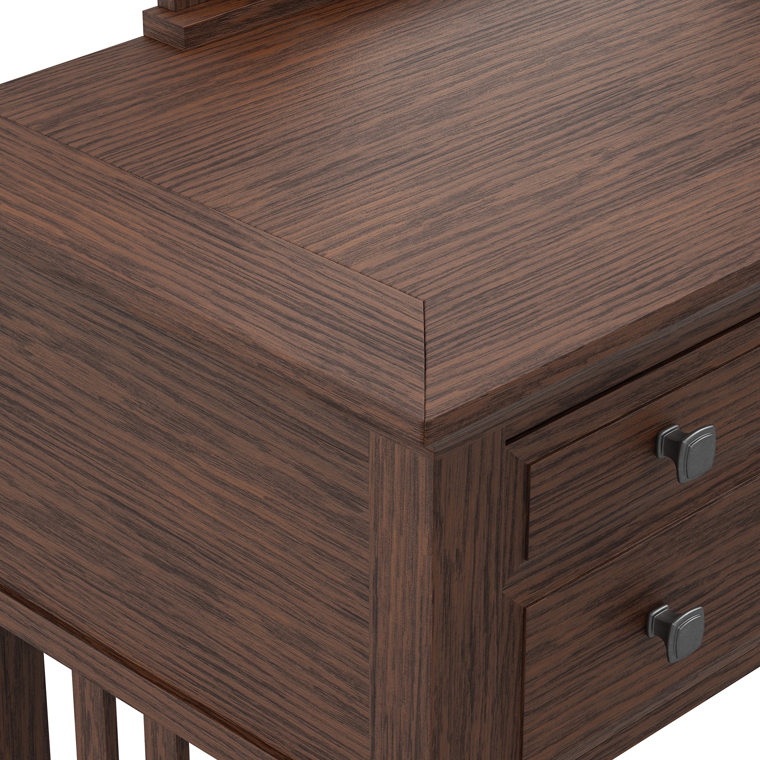 OSP Home Furnishings Modern Mission Vintage Oak Vanity with Mirror