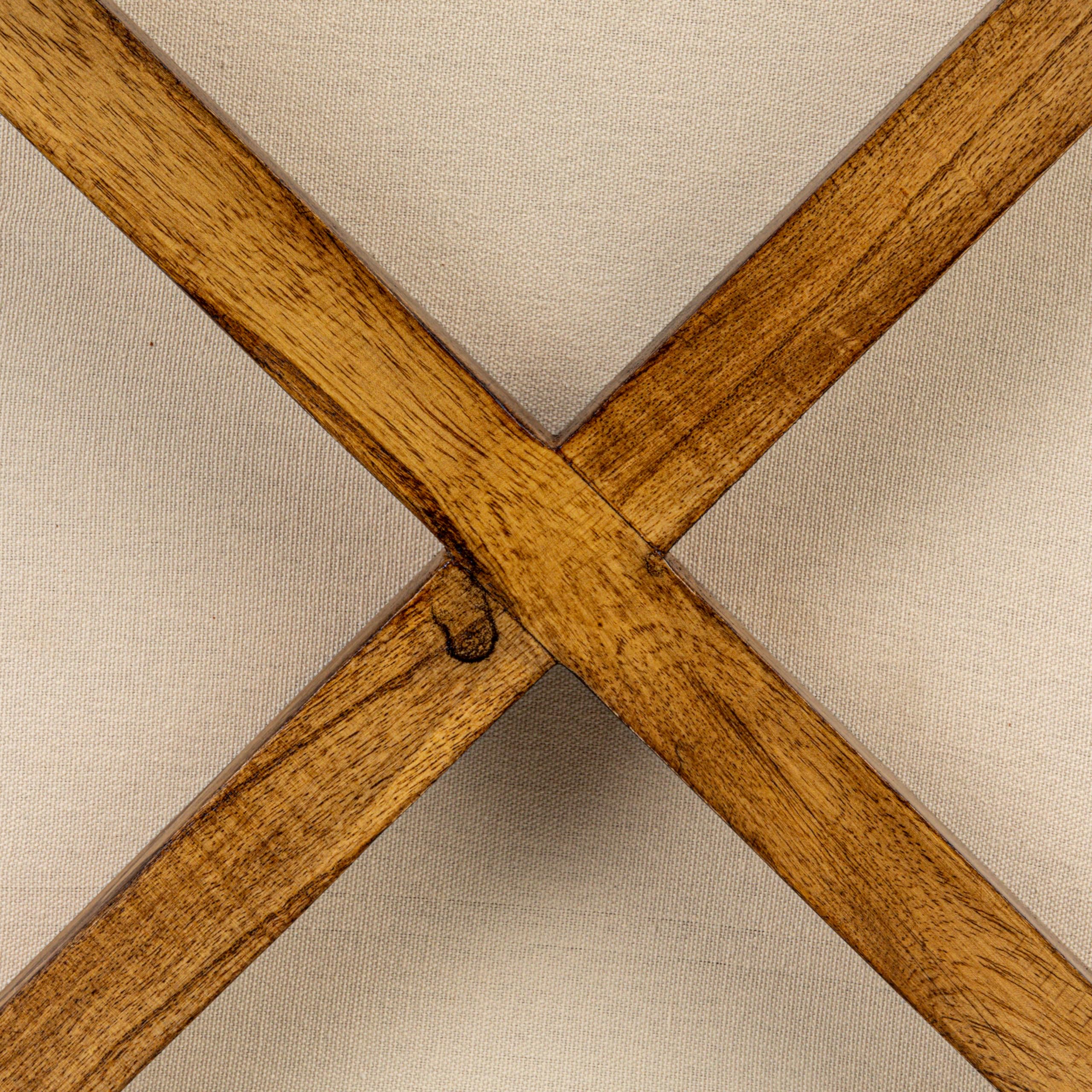 Woven Cotton and Wool Blend Table/Stool with Oak Wood Legs and Reversible Top