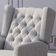 Knight Home Diana Wingback Recliner, Gray + Dark Brown